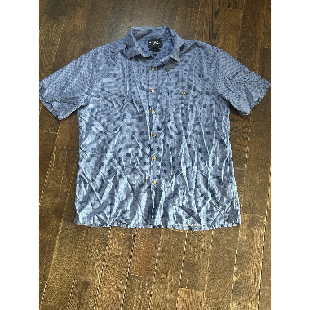 Paradise‎ Collection Classic Fit Men's Shirt L Blue Short Sleeve